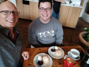 Dr. Mizuhara with a student in England